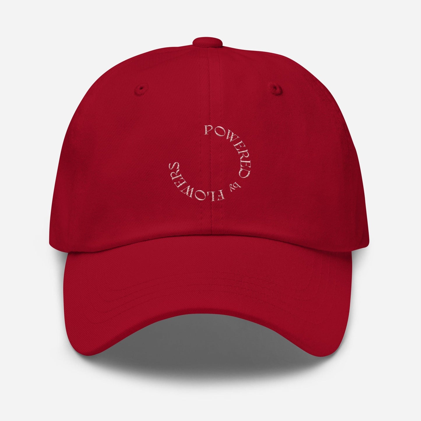 Powered by Flowers Hat - Pink Lettering