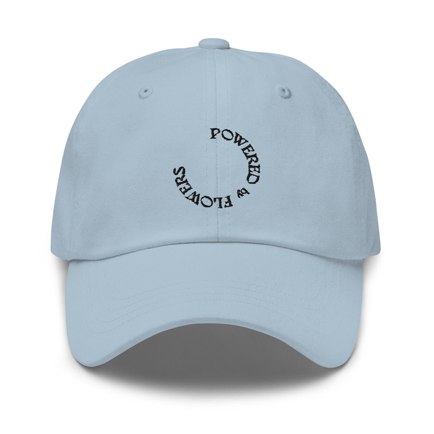 Powered by Flowers Hat - Black Lettering