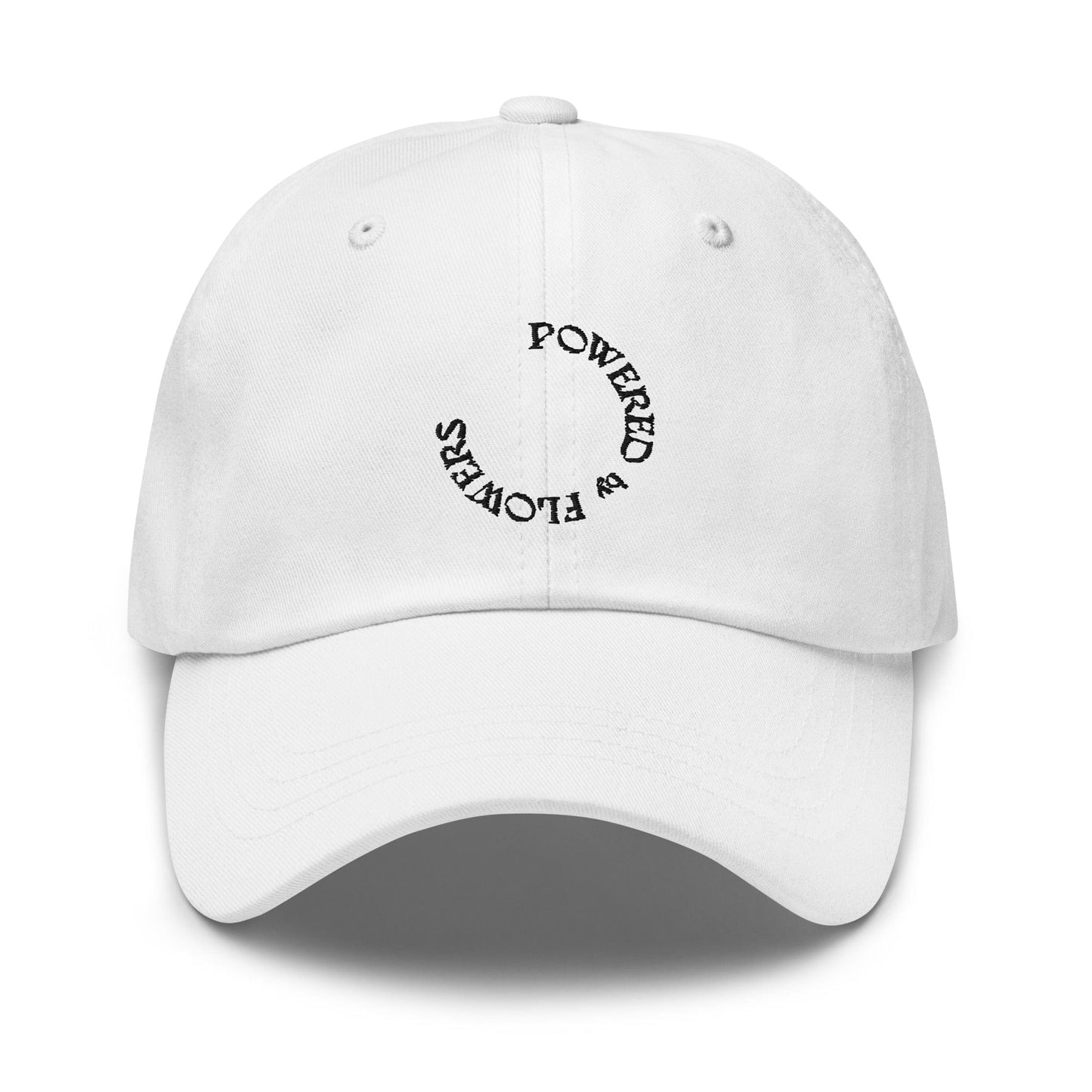 Powered by Flowers Hat - Black Lettering
