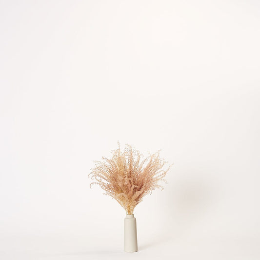 Natural Pampas - Small | Ivory Porcelain Vase | Forever Florals by East Olivia | Dried Flower Arrangements