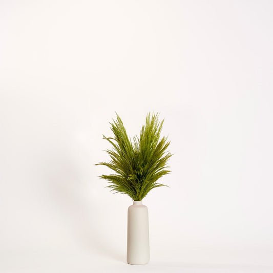 Green Pampas - Medium | Ivory Porcelain Vase