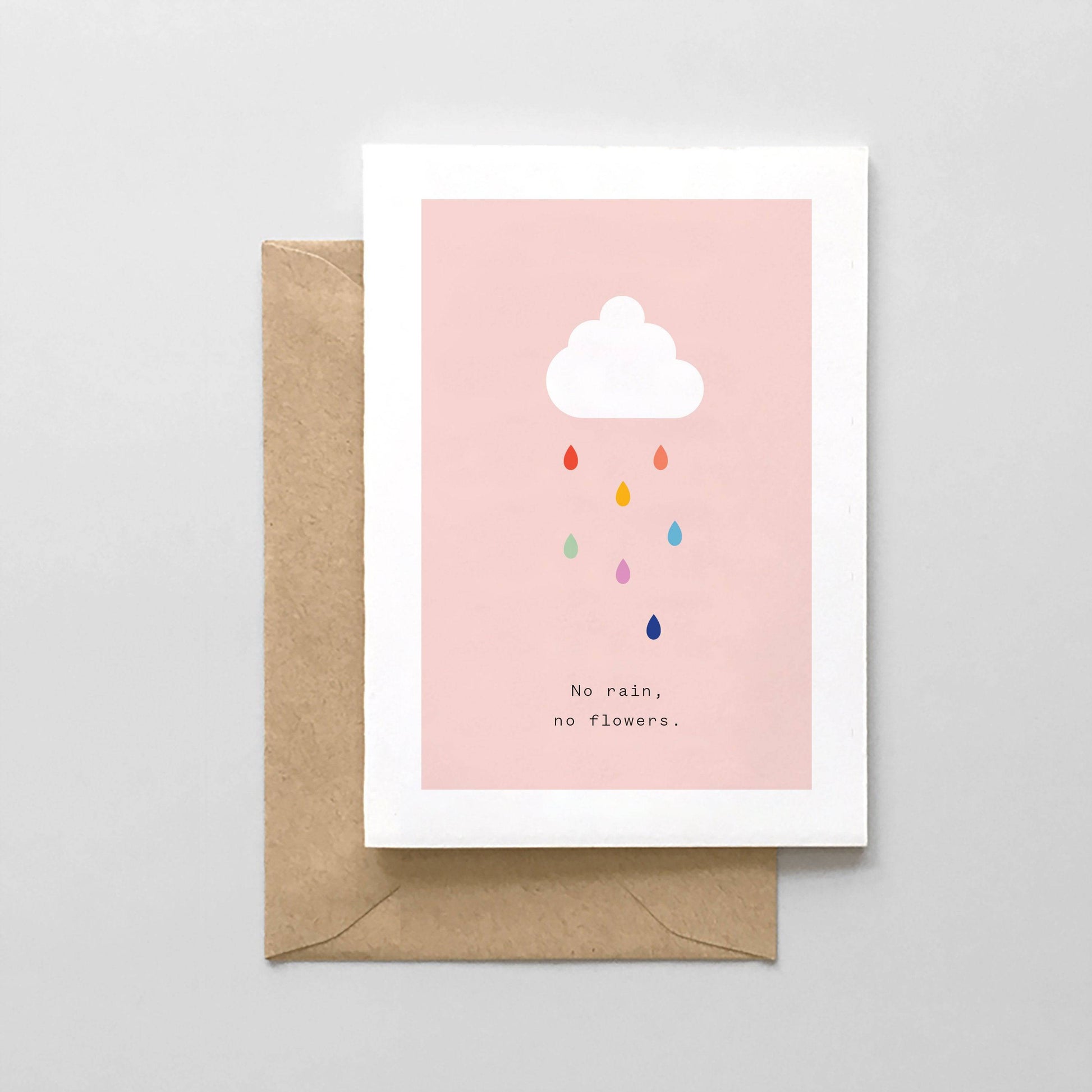 No Rain No Flowers Card - Forever Florals by East Olivia - Dried Flower Arrangements